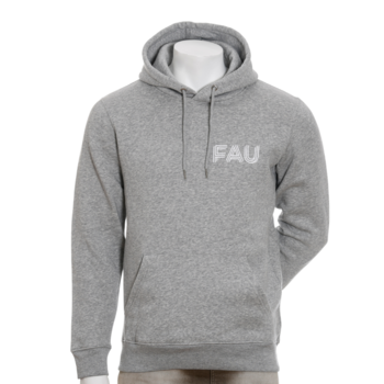 Grauer Hoodie aus Bio-Baumwolle der FAU Erlangen-Nürnberg